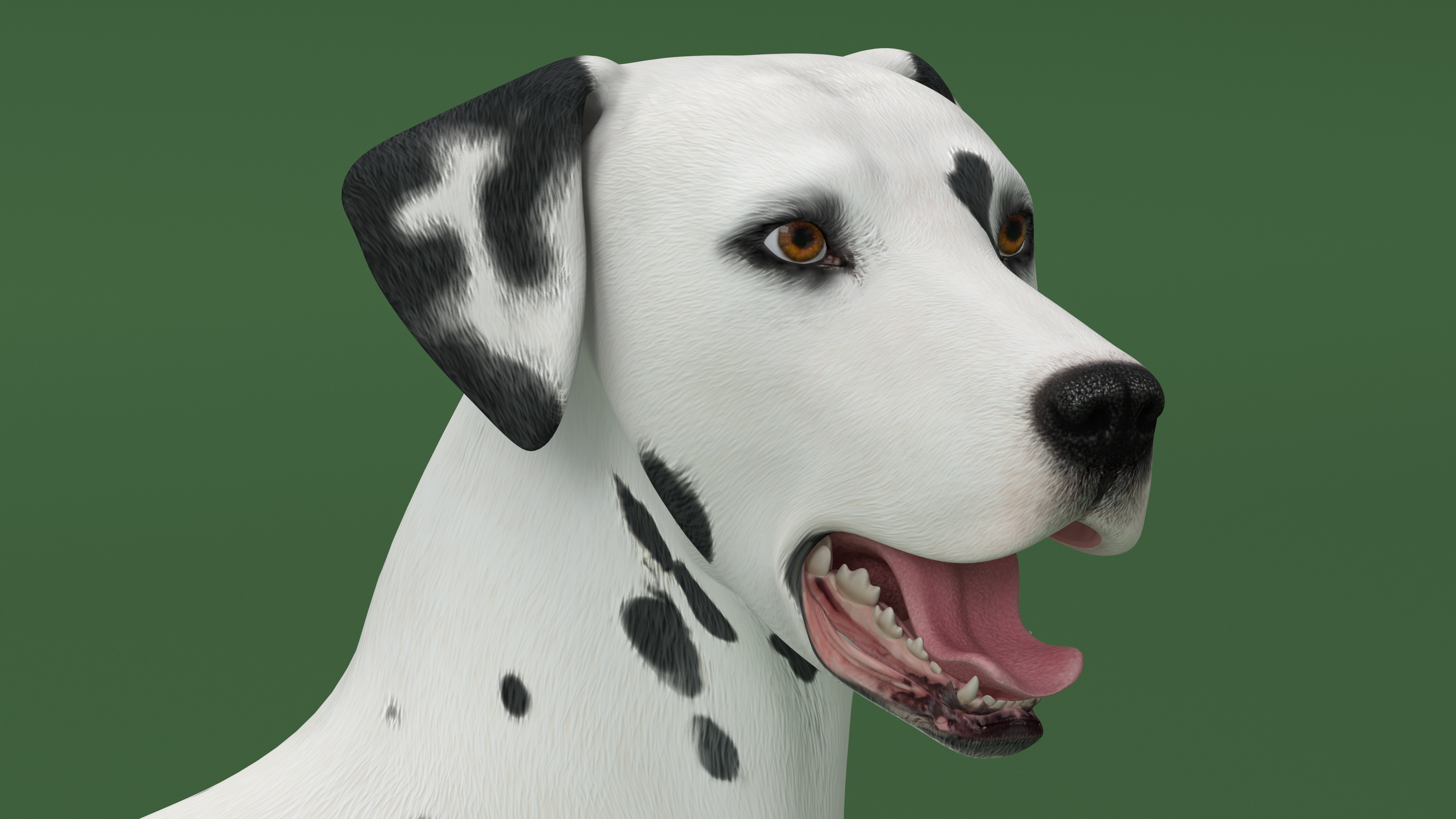 Lying Dalmatian Dog 3D model
