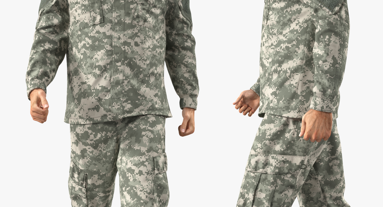 3D model US Army Soldier Military ACU Rigged
