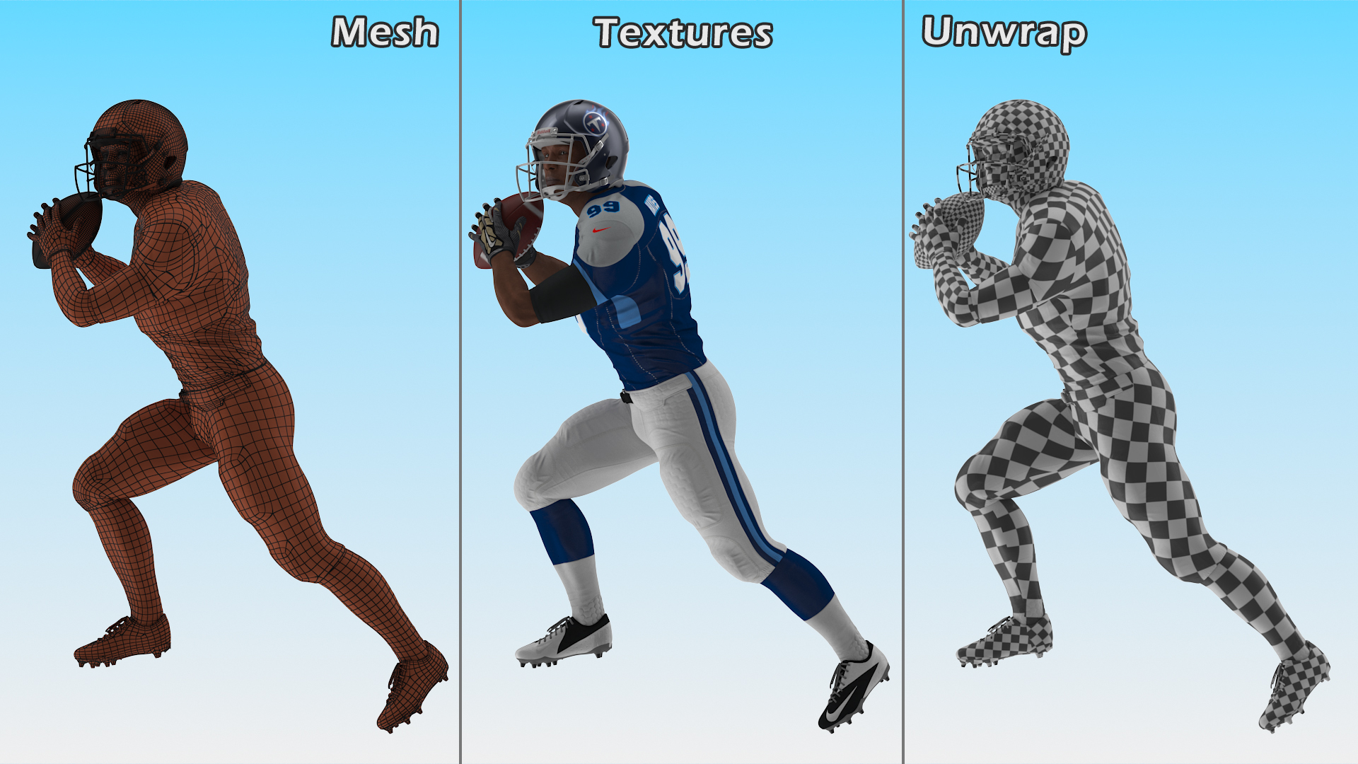 Tennessee Titans American Football Player Running The Ball Fur 3D