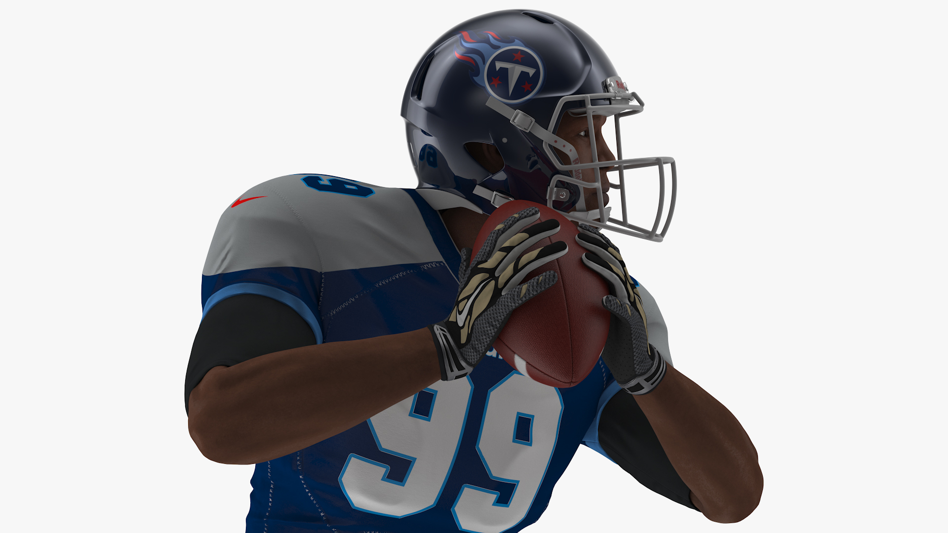 Tennessee Titans American Football Player Running The Ball Fur 3D