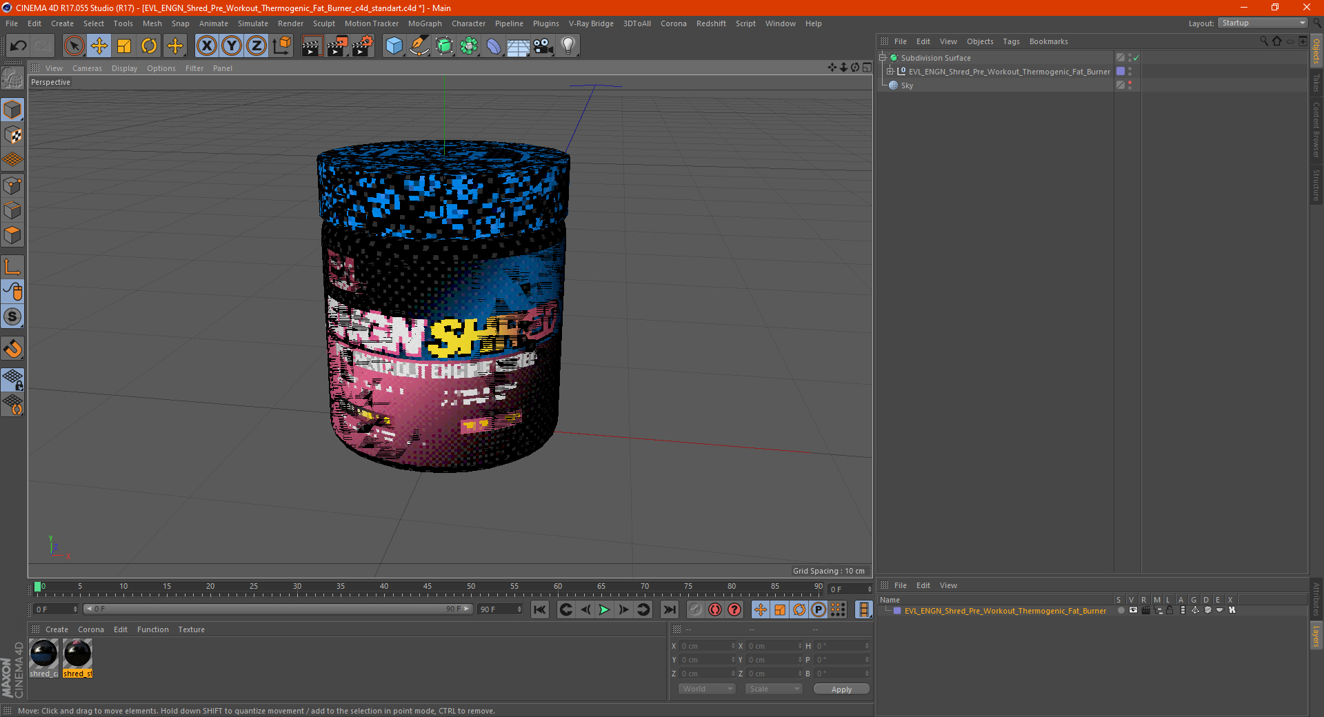 EVL ENGN Shred Pre Workout Thermogenic Fat Burner 3D model