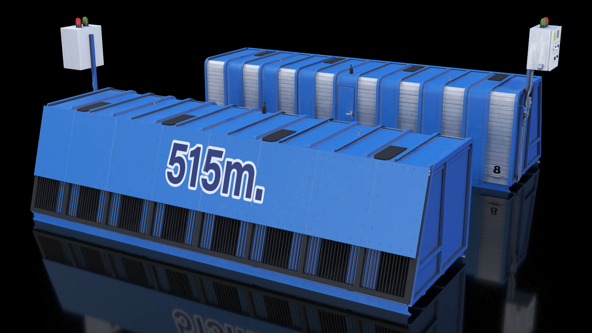 Greyhound Racing Starting Boxes 8 Doors 3D model