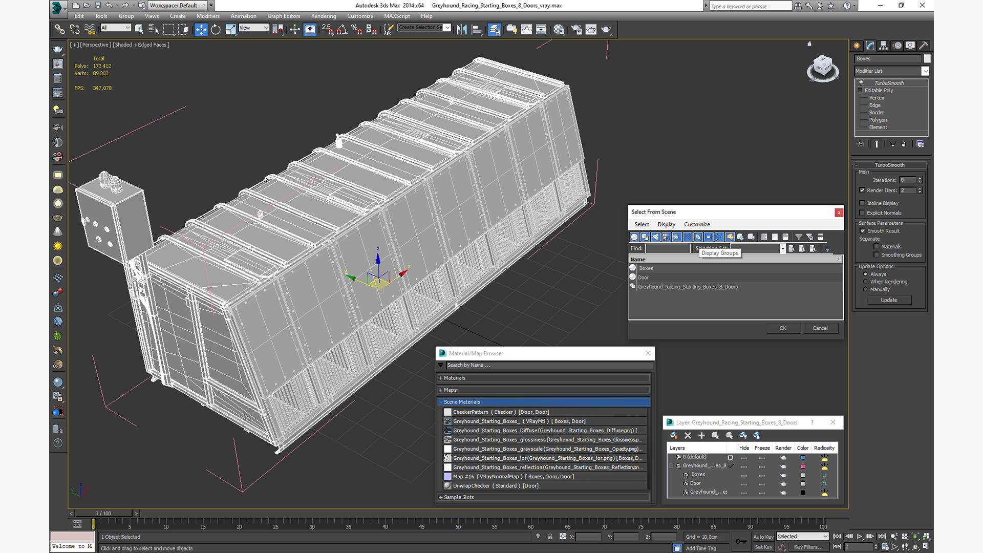 Greyhound Racing Starting Boxes 8 Doors 3D model