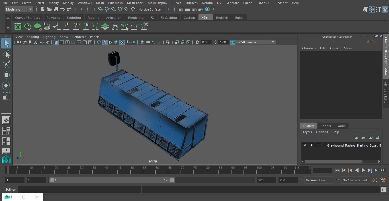 Greyhound Racing Starting Boxes 8 Doors 3D model