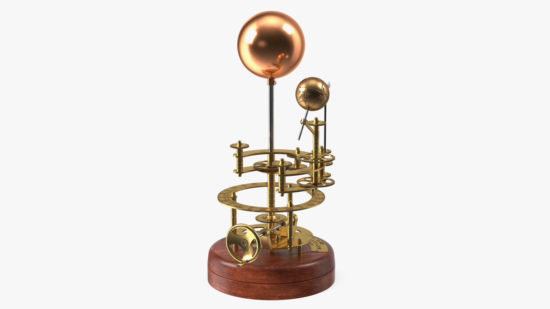Antique Brass Orrery Solar System Rigged for Maya 3D model