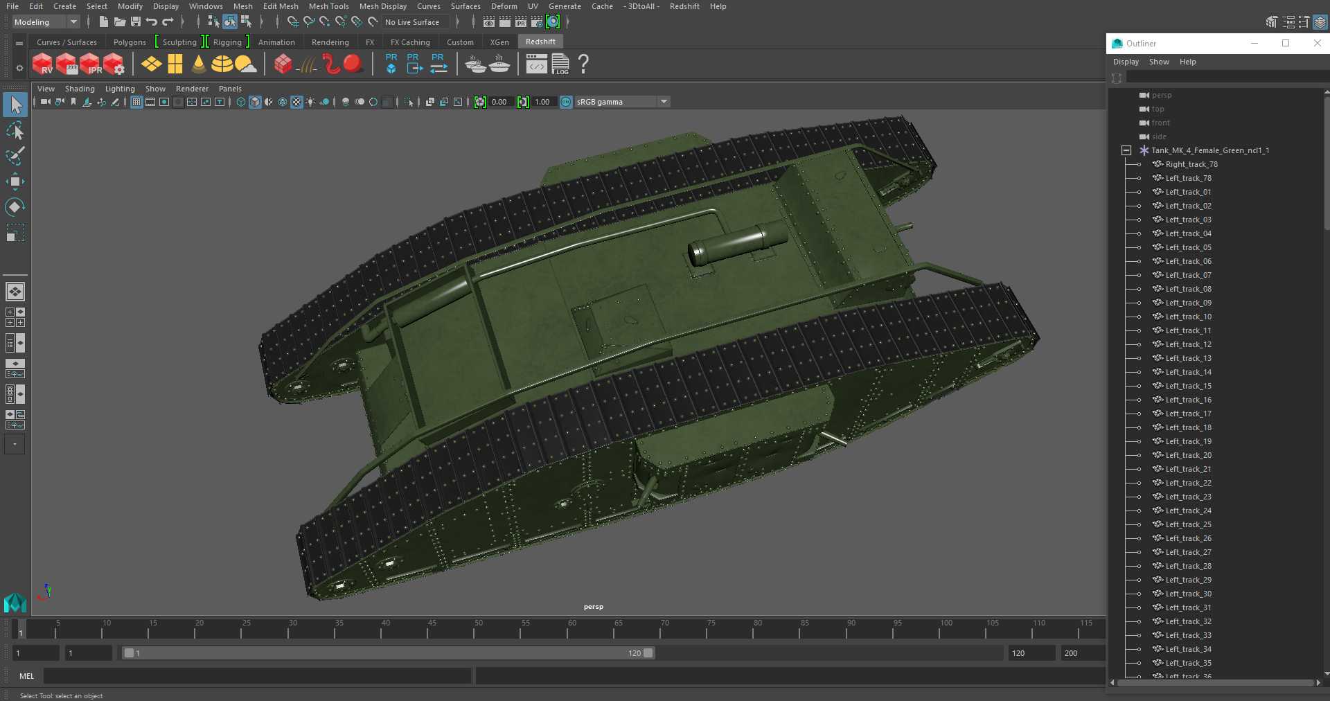 Tank MK 4 Female Green 3D