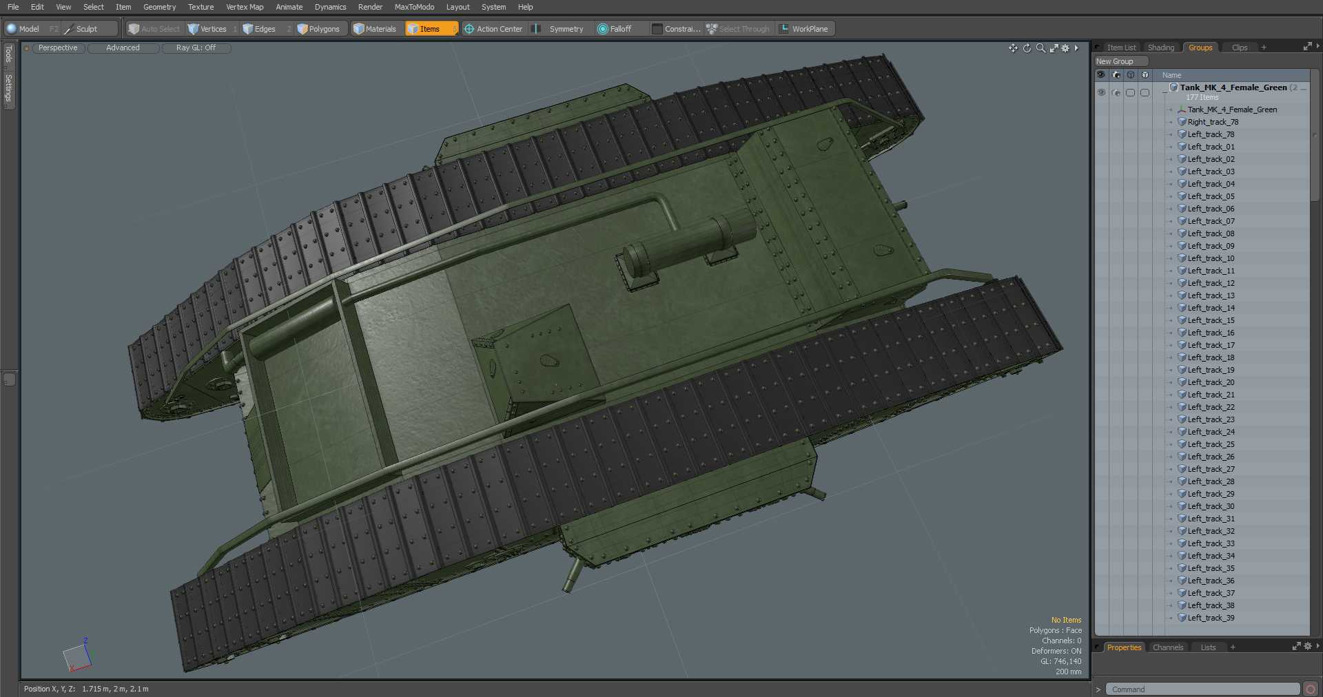 Tank MK 4 Female Green 3D