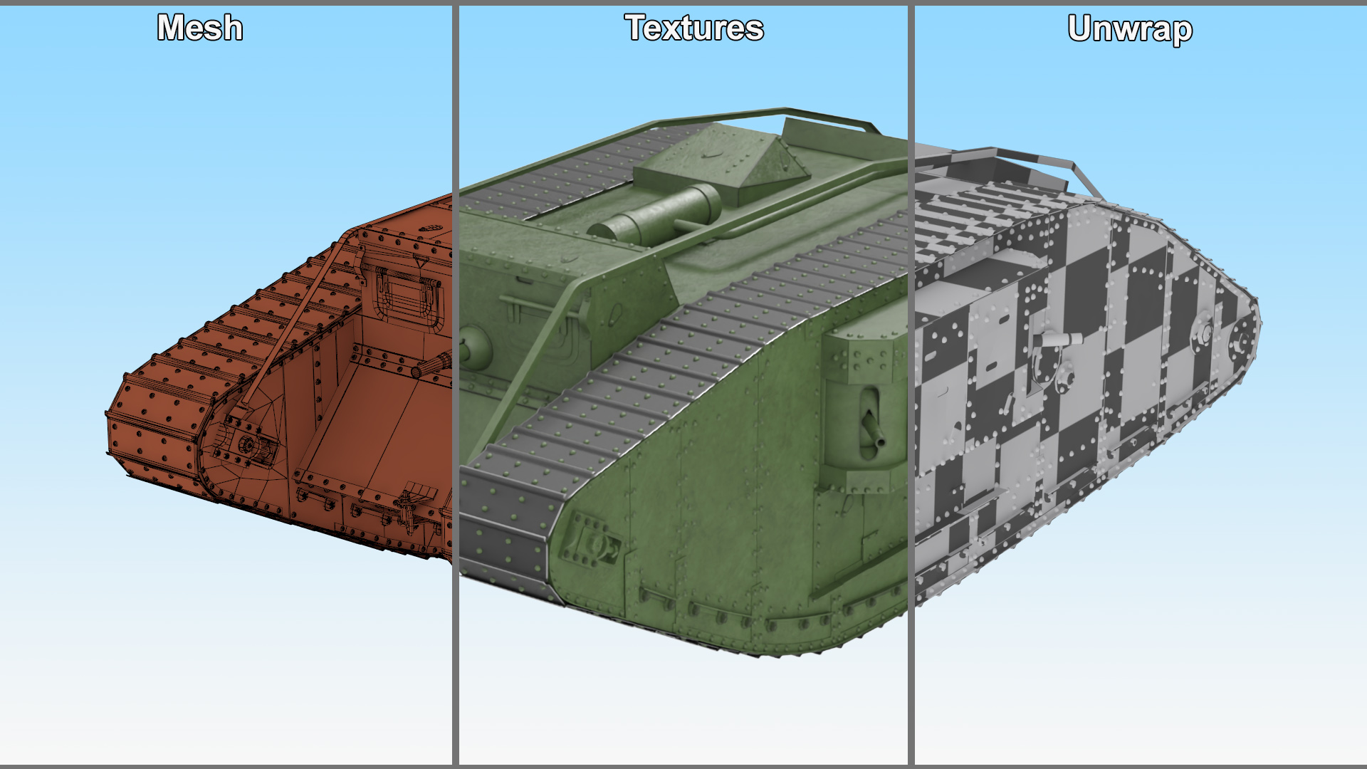 Tank MK 4 Female Green 3D