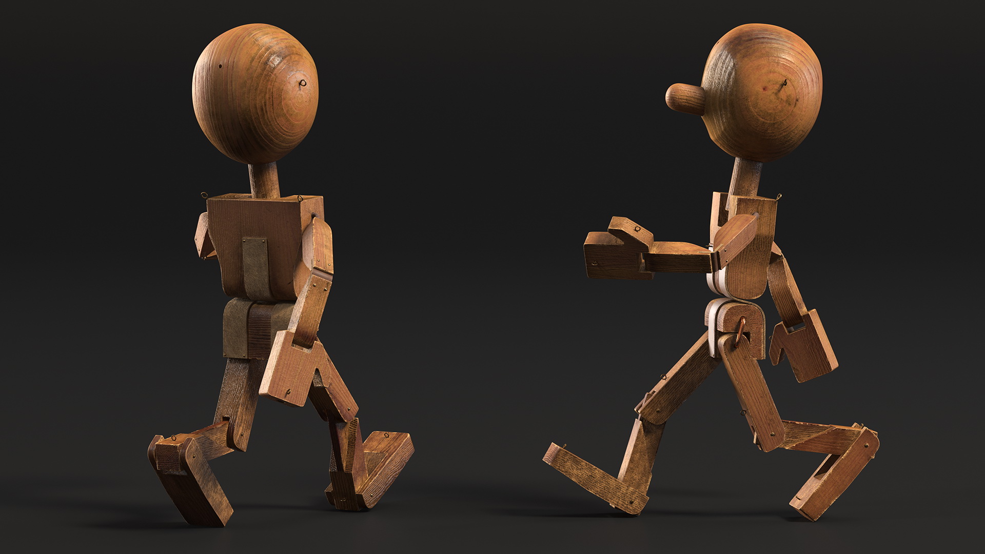 Walk Dirty Wooden Character 3D