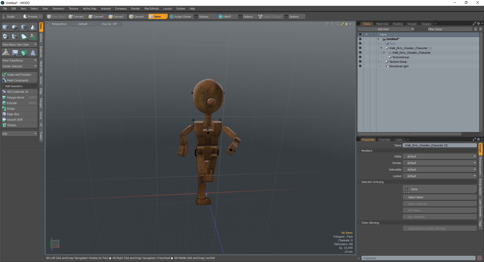 Walk Dirty Wooden Character 3D