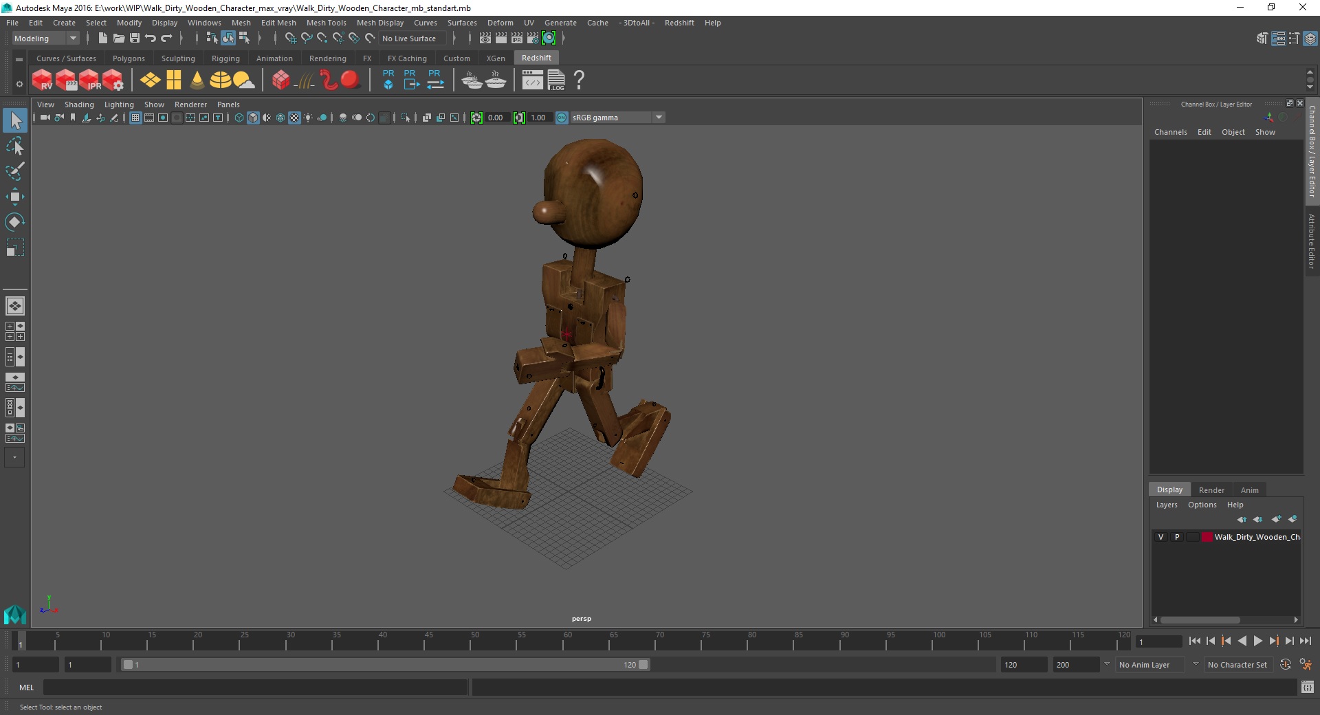 Walk Dirty Wooden Character 3D