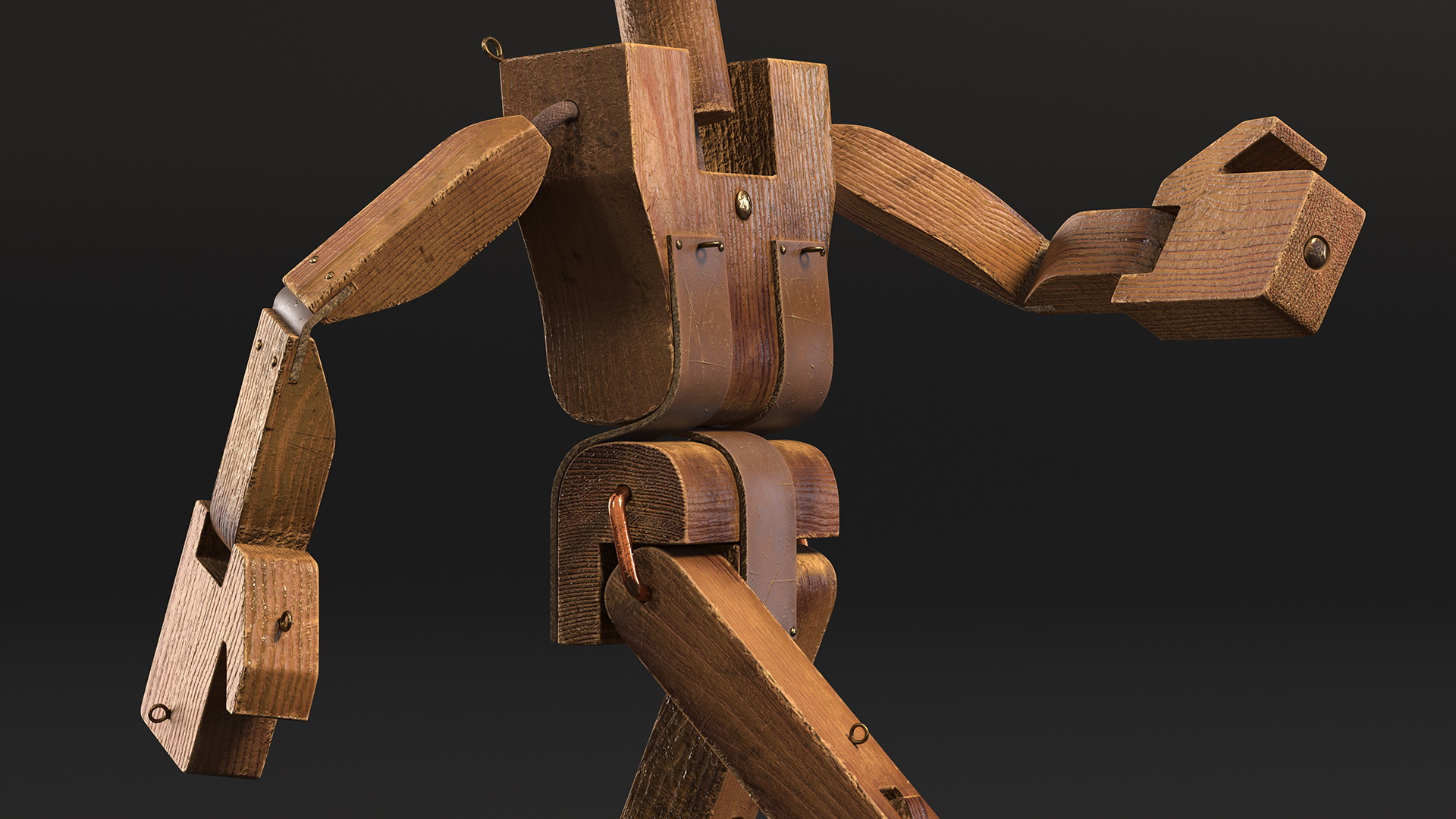 Walk Dirty Wooden Character 3D