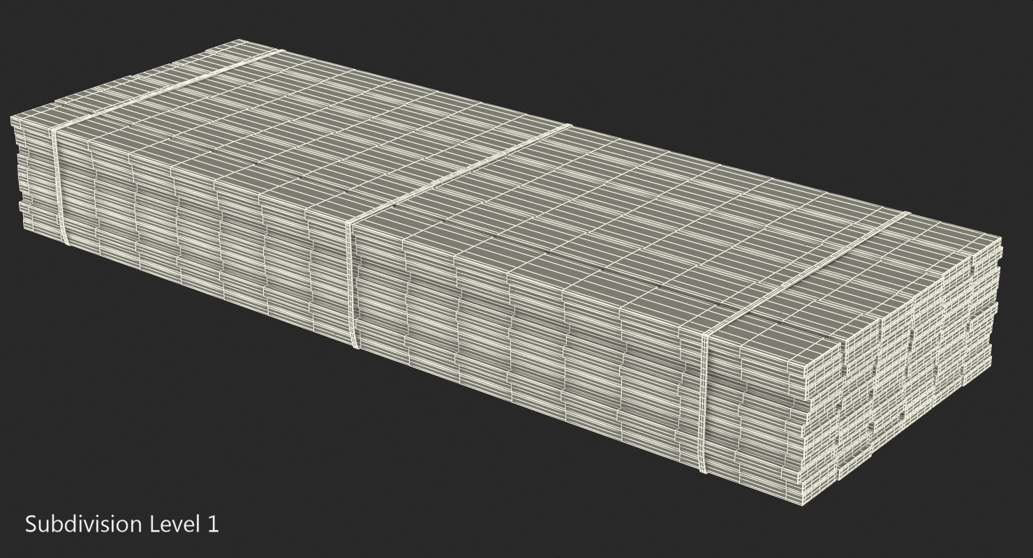 3D Lumber Stack Old Wood Planks model