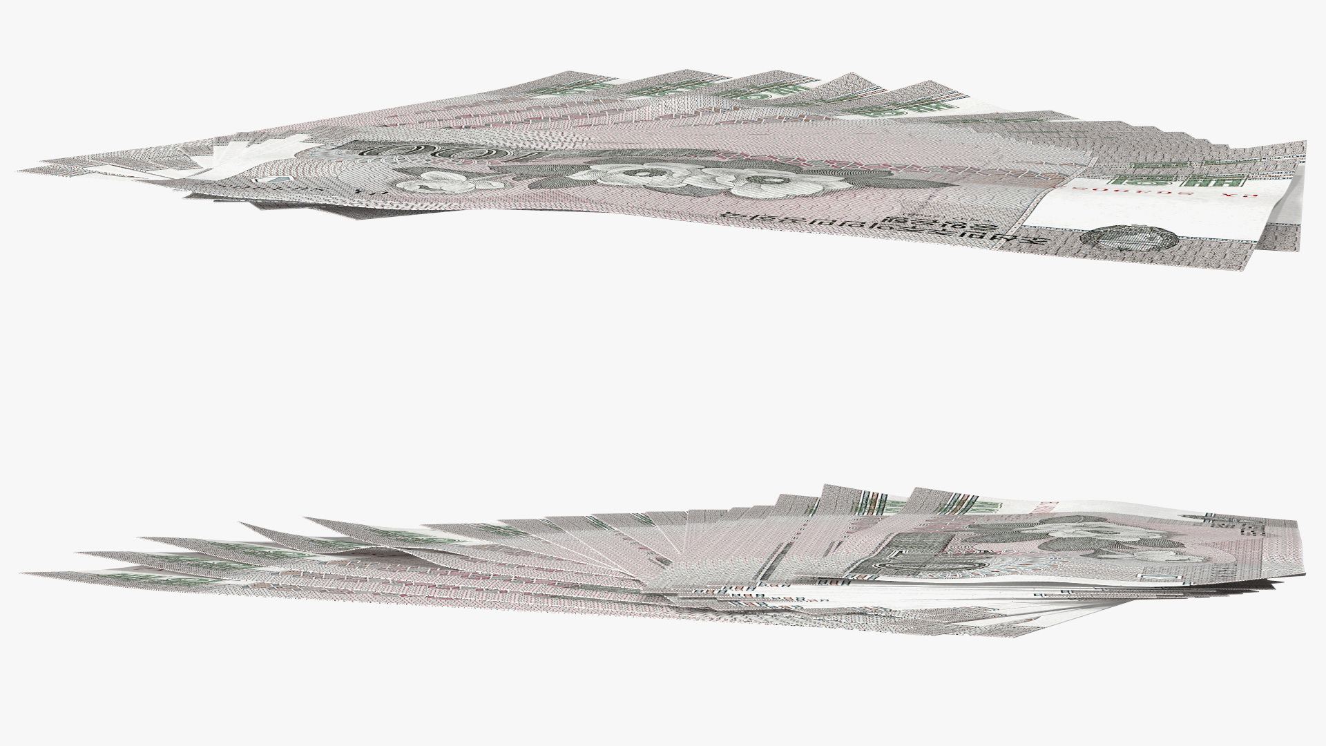 3D Fan of North Korea 100 Won Banknotes