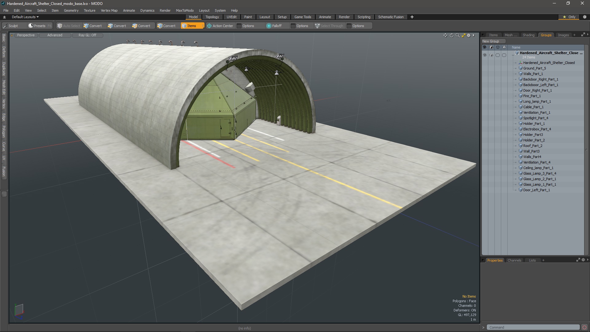 Hardened Aircraft Shelter Closed 3D