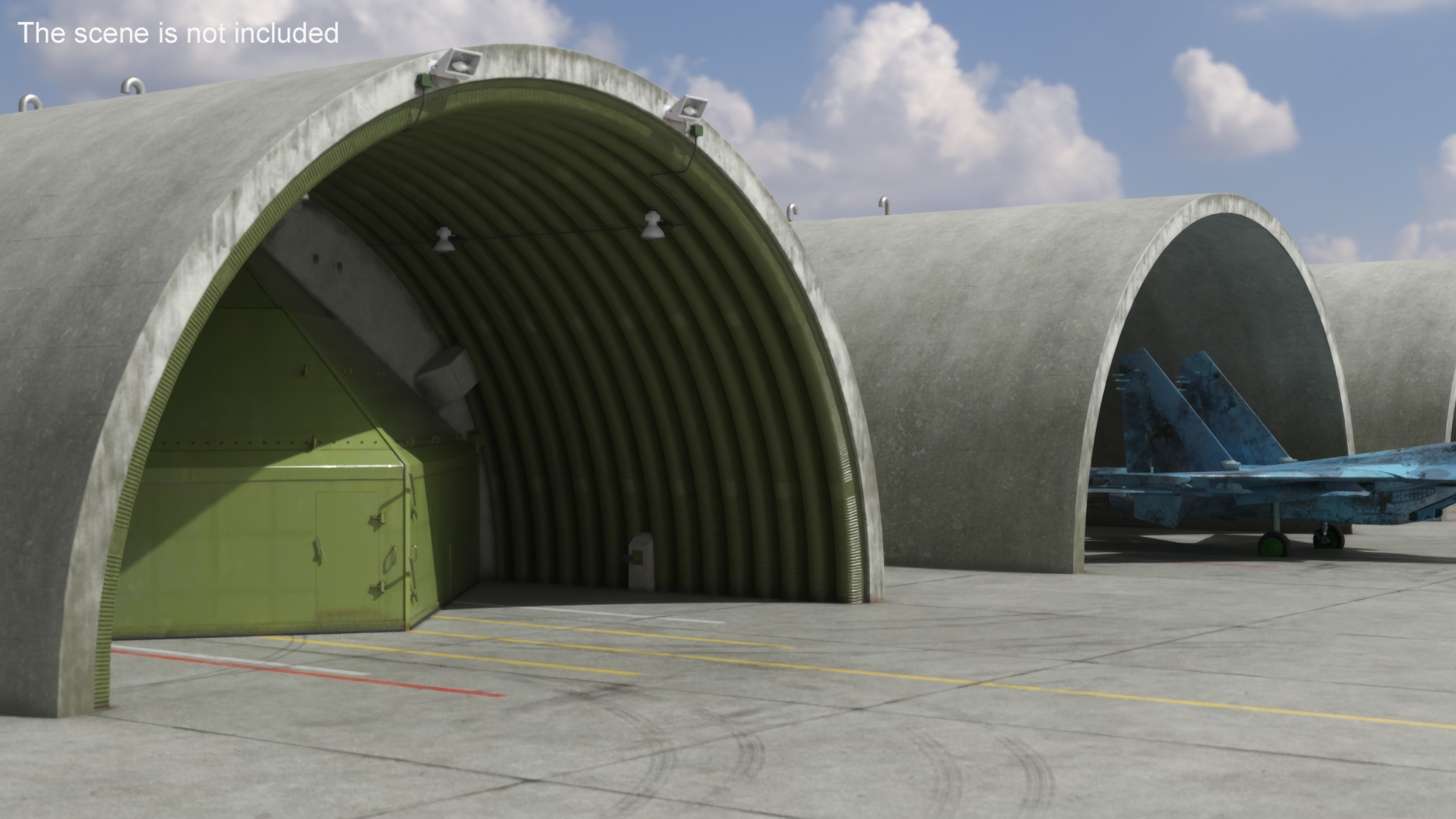 Hardened Aircraft Shelter Closed 3D