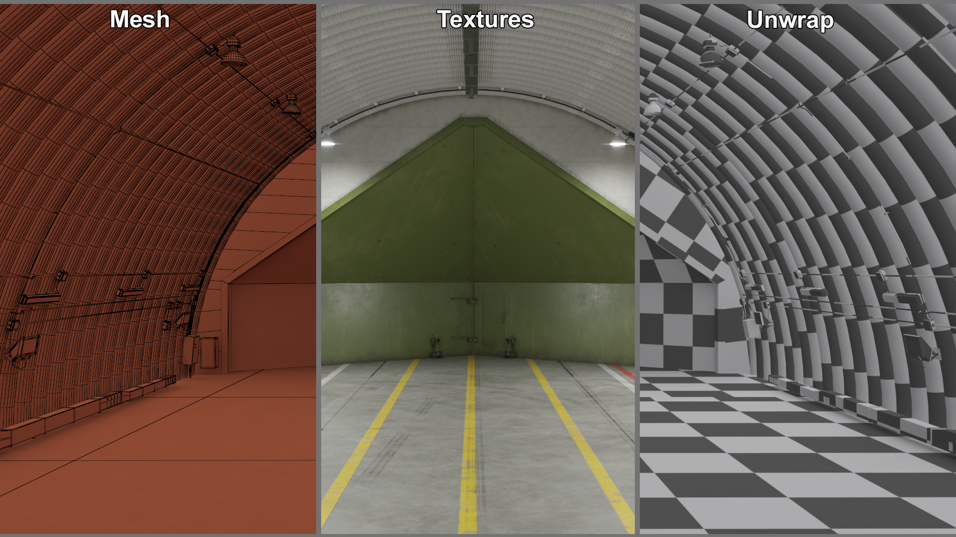 Hardened Aircraft Shelter Closed 3D