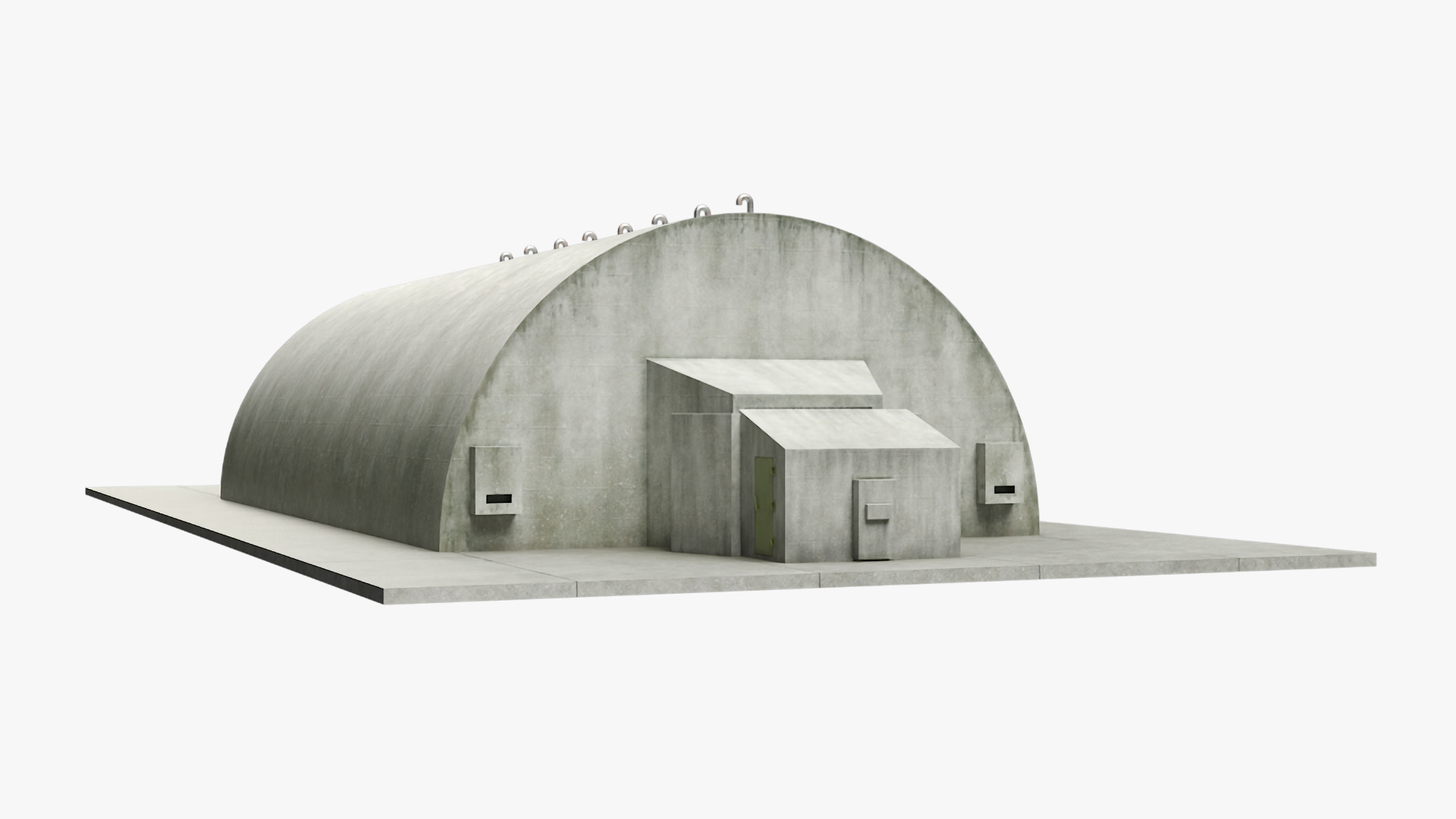 Hardened Aircraft Shelter Closed 3D