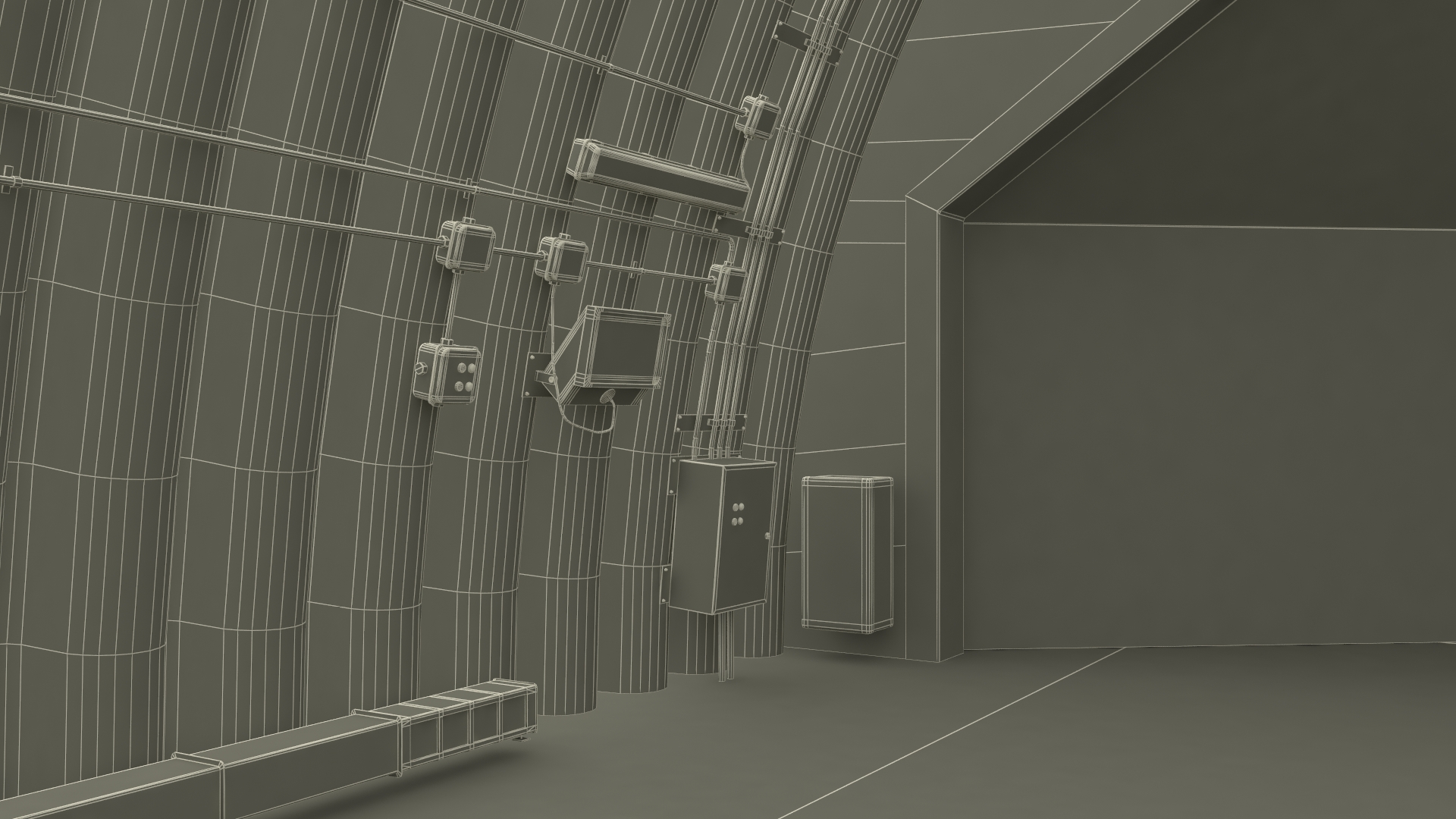 Hardened Aircraft Shelter Closed 3D