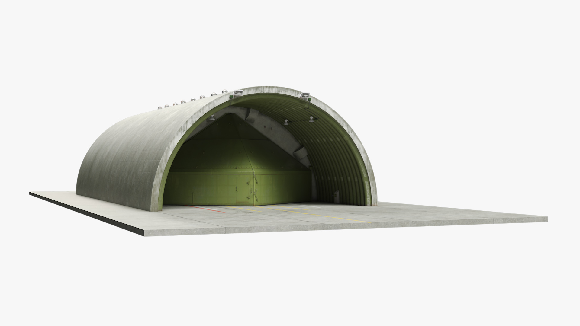 Hardened Aircraft Shelter Closed 3D