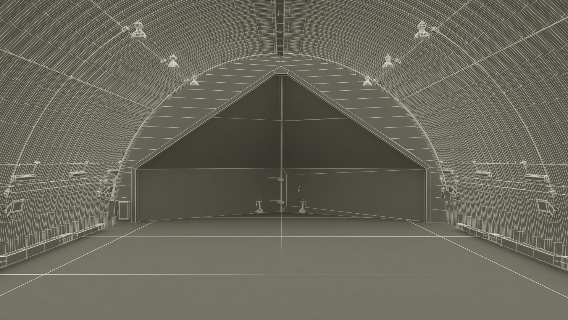 Hardened Aircraft Shelter Closed 3D