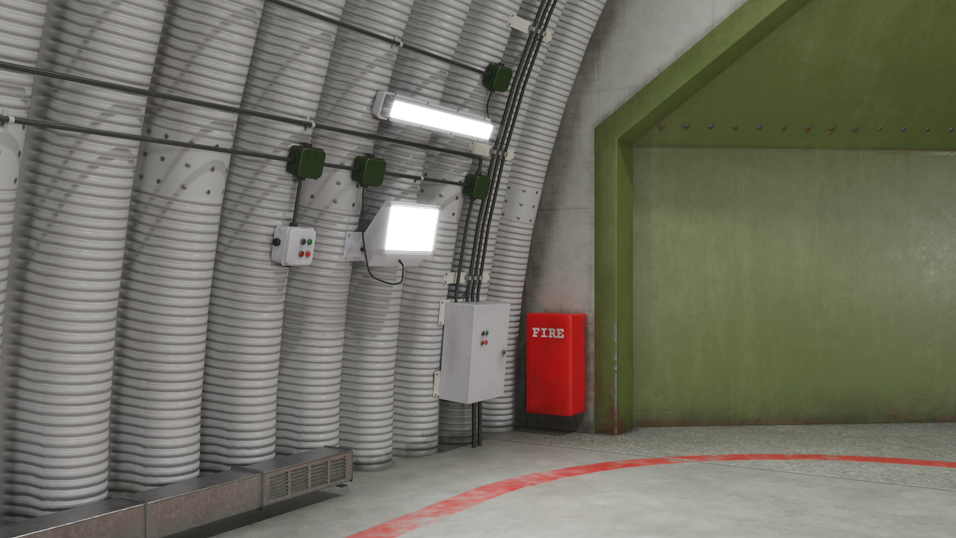 Hardened Aircraft Shelter Closed 3D