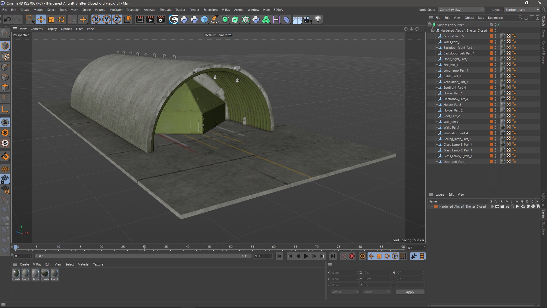 Hardened Aircraft Shelter Closed 3D