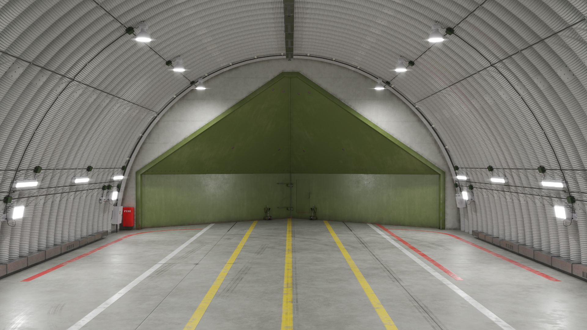 Hardened Aircraft Shelter Closed 3D