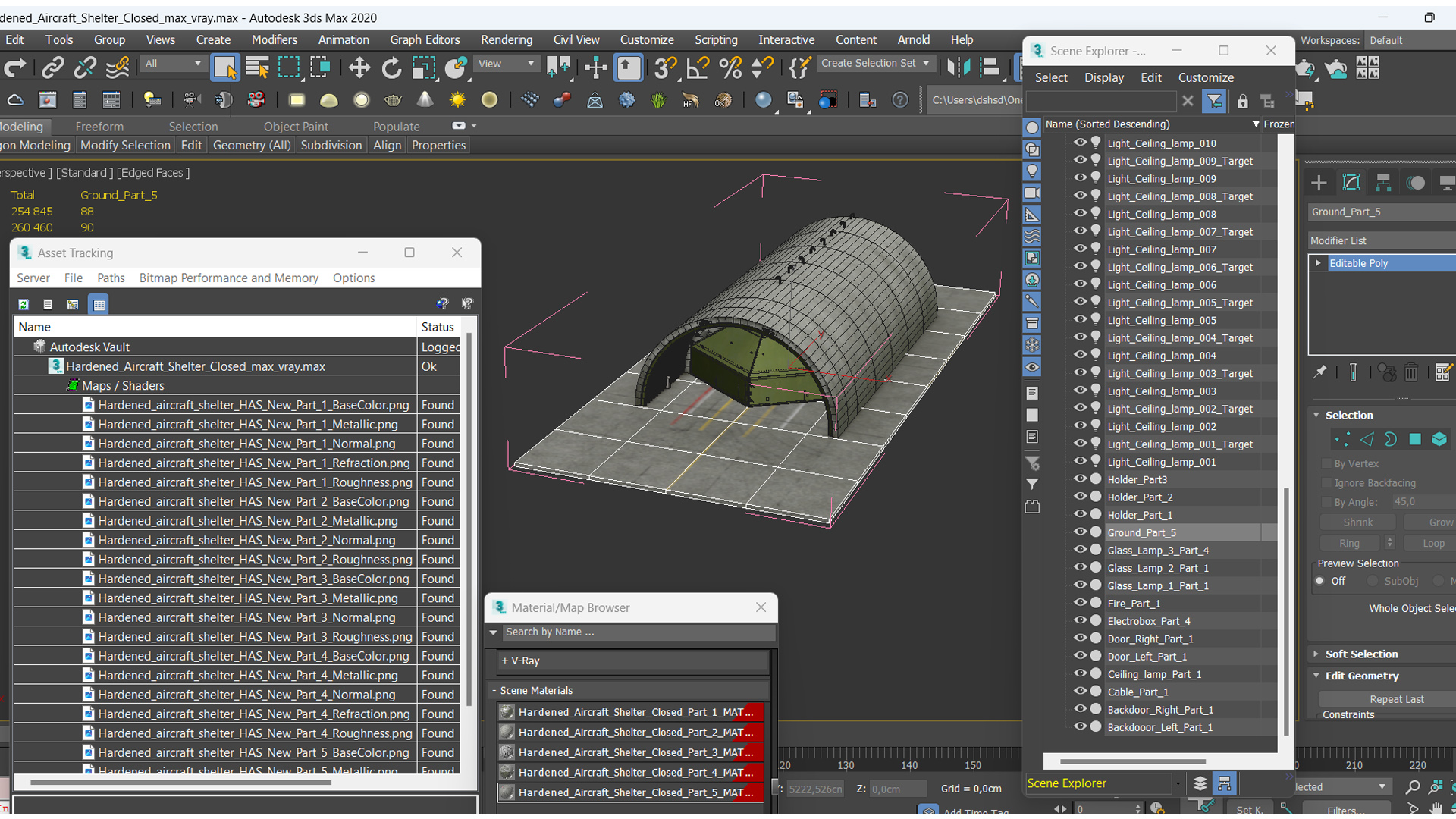 Hardened Aircraft Shelter Closed 3D