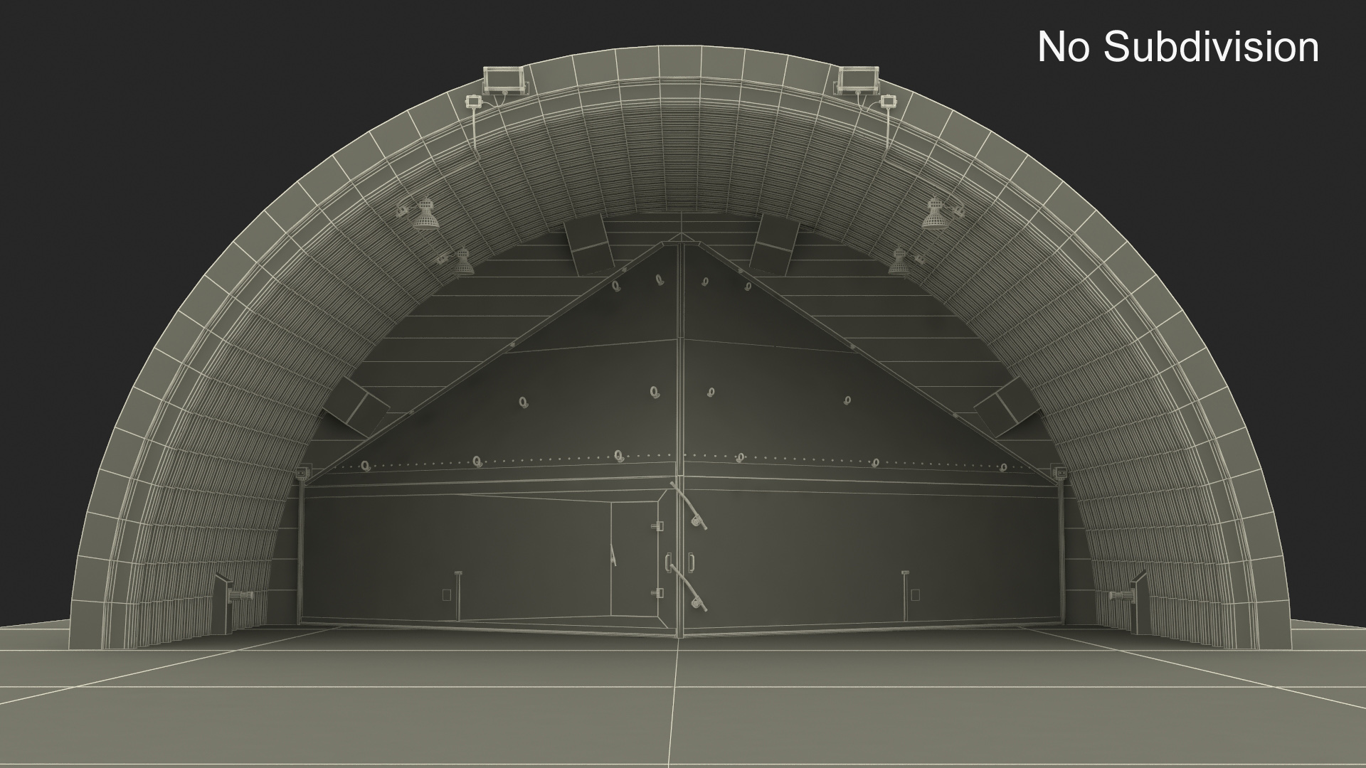 Hardened Aircraft Shelter Closed 3D