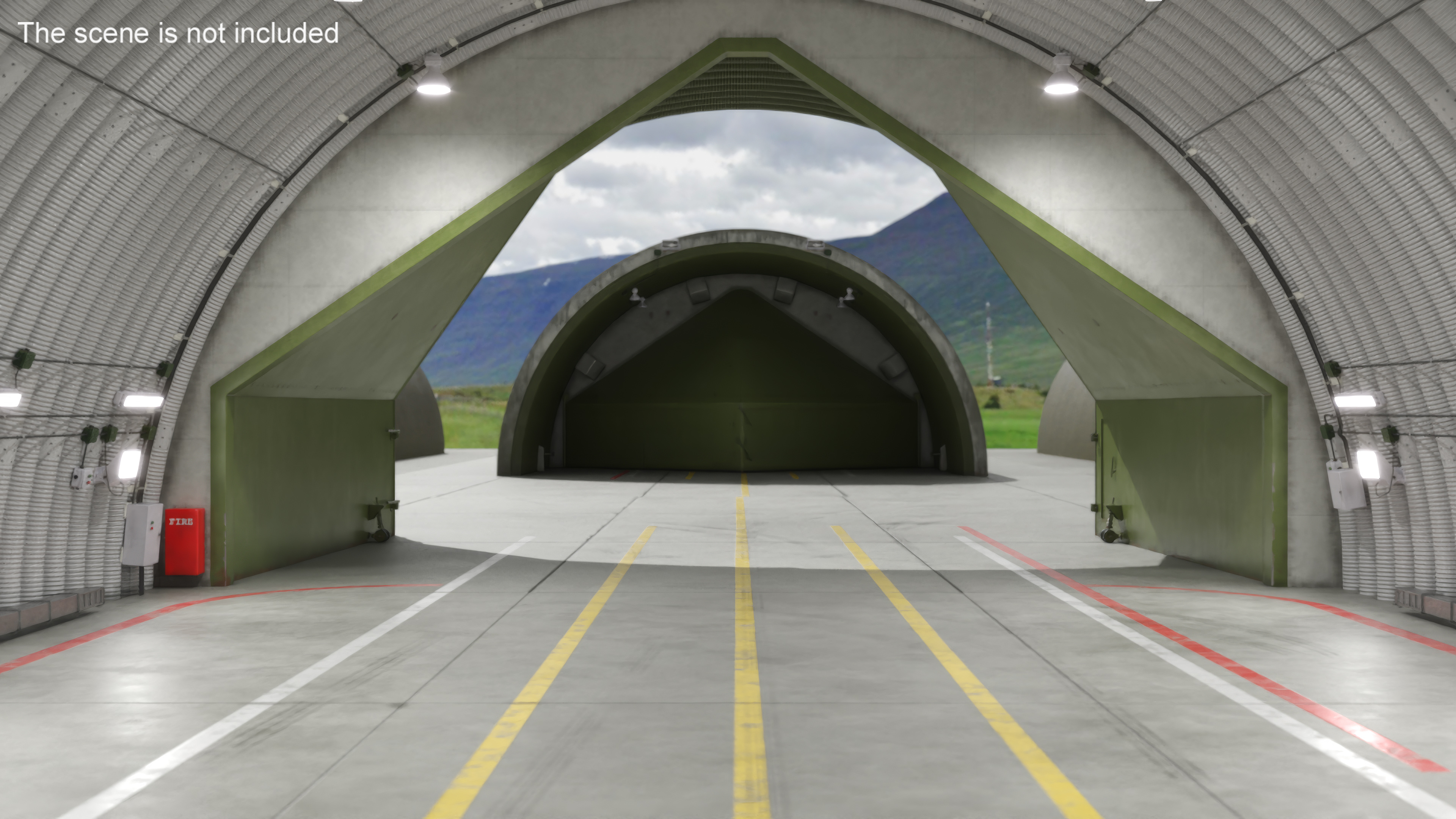 Hardened Aircraft Shelter Closed 3D