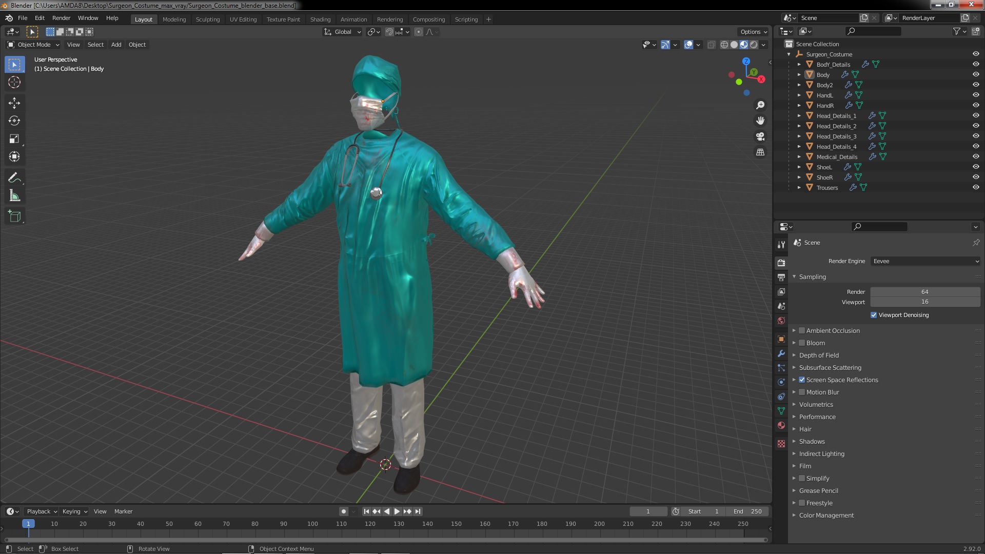 3D model Surgeon Costume