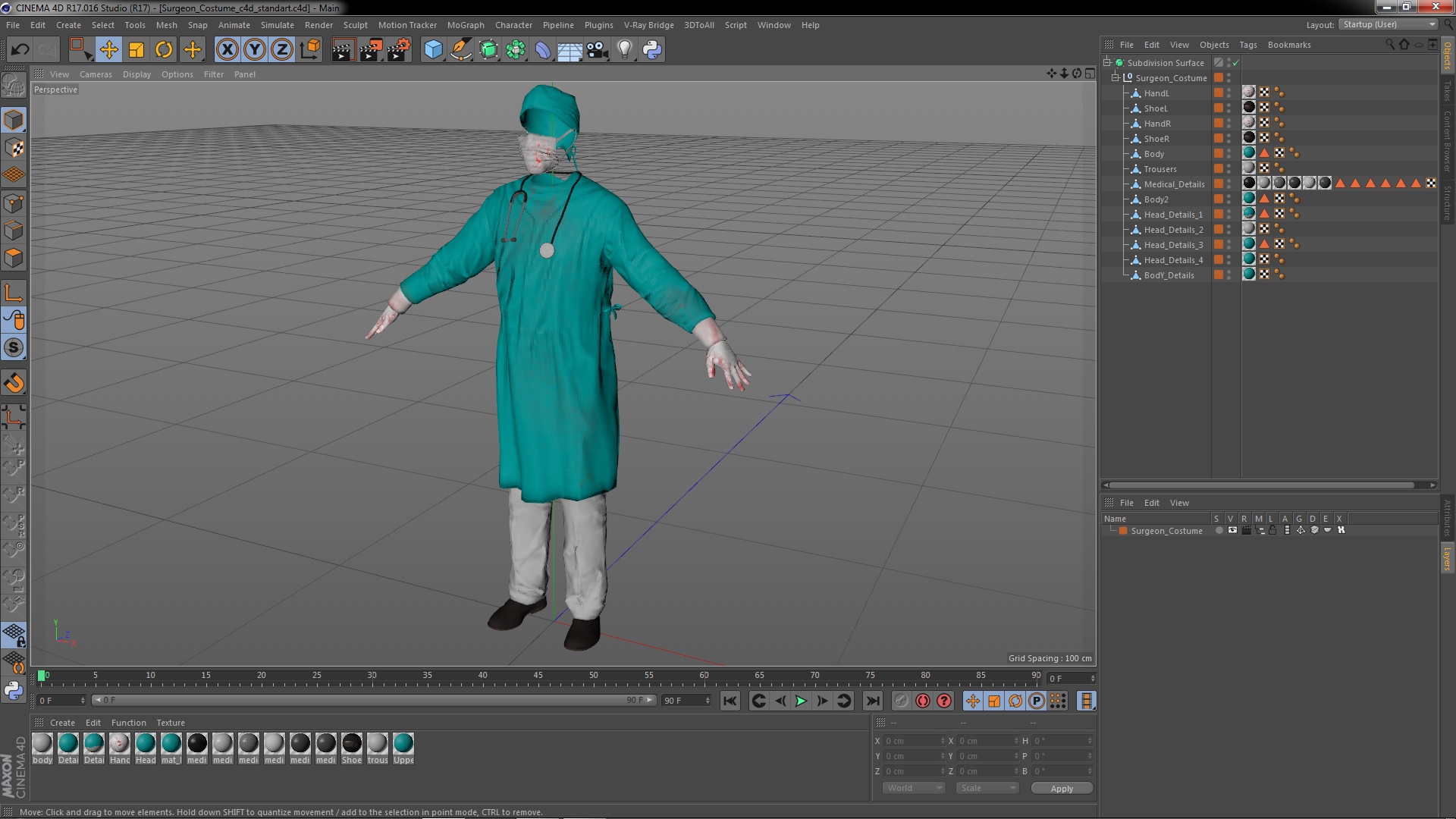 3D model Surgeon Costume