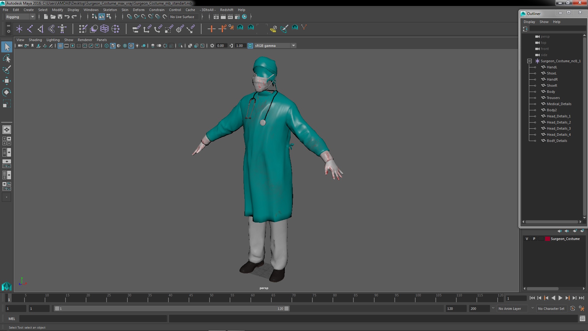 3D model Surgeon Costume