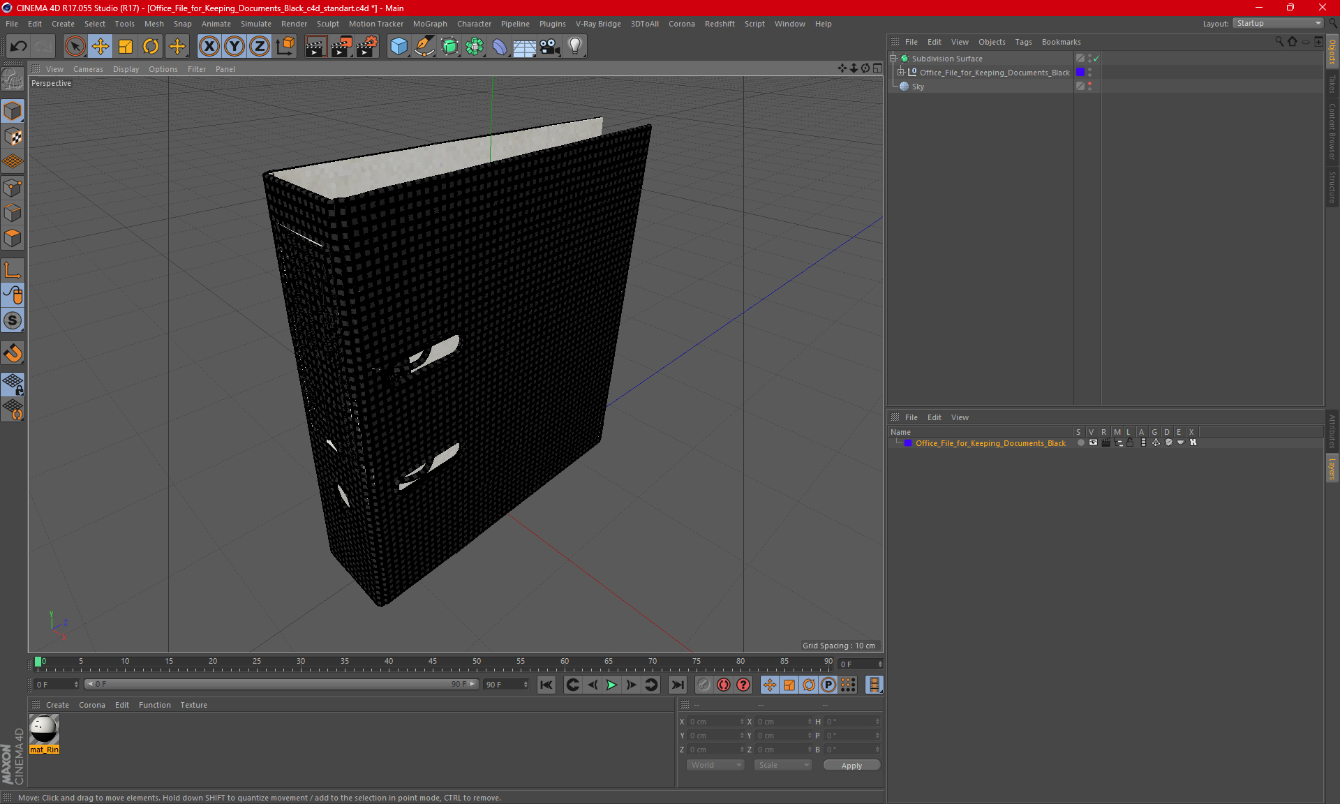 Office File for Keeping Documents Black 3D model