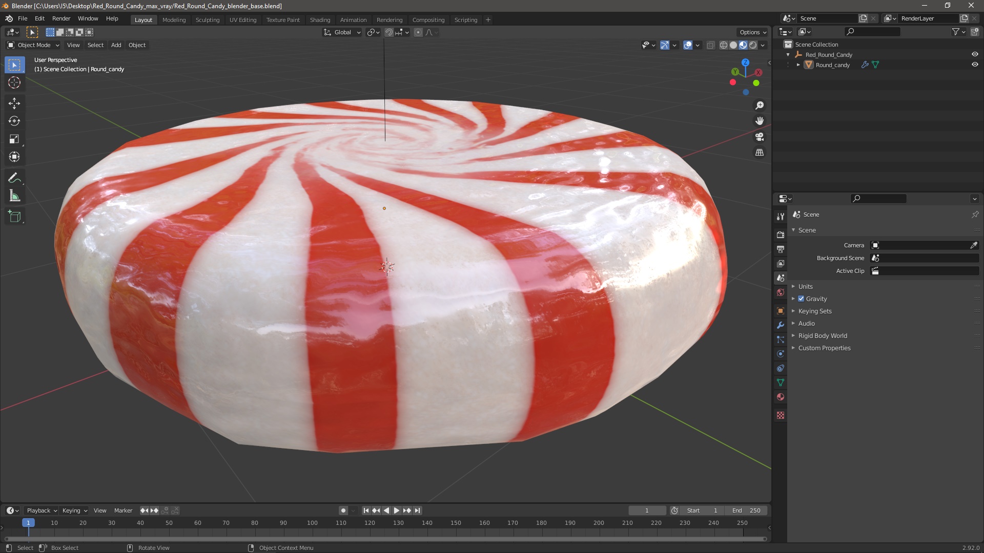 3D model Red Round Candy