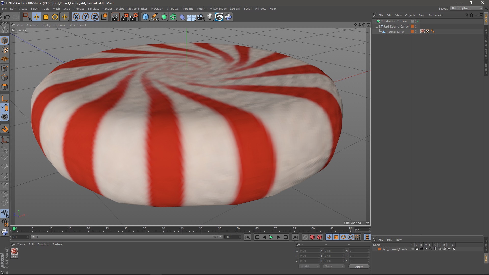 3D model Red Round Candy