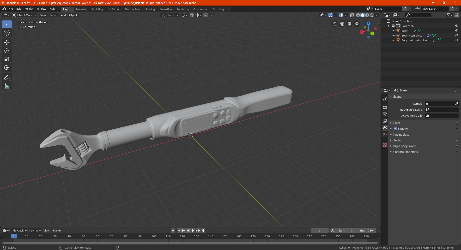 Hilmor Digital Adjustable Torque Wrench ON 3D