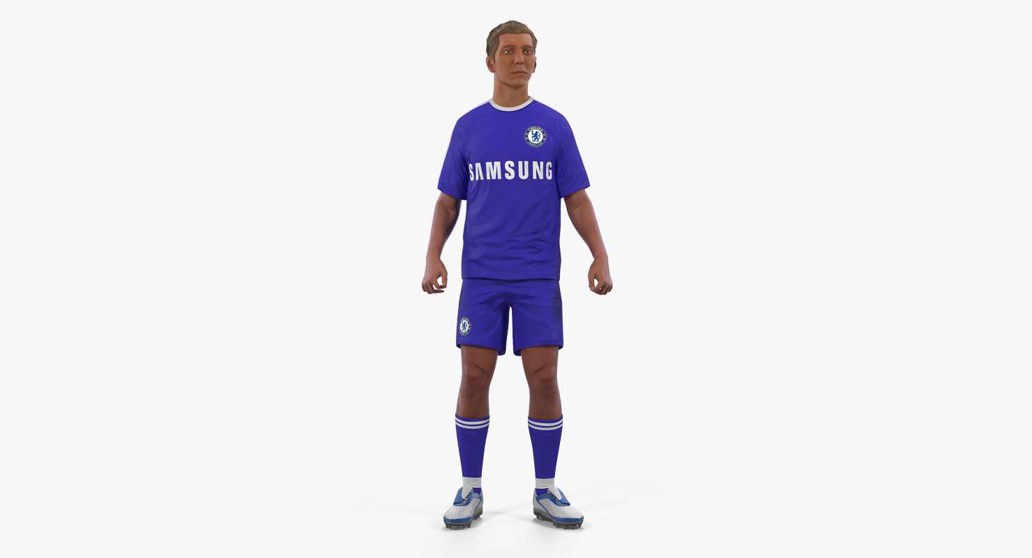 Soccer or Football Player Chelsea Rigged 2 3D