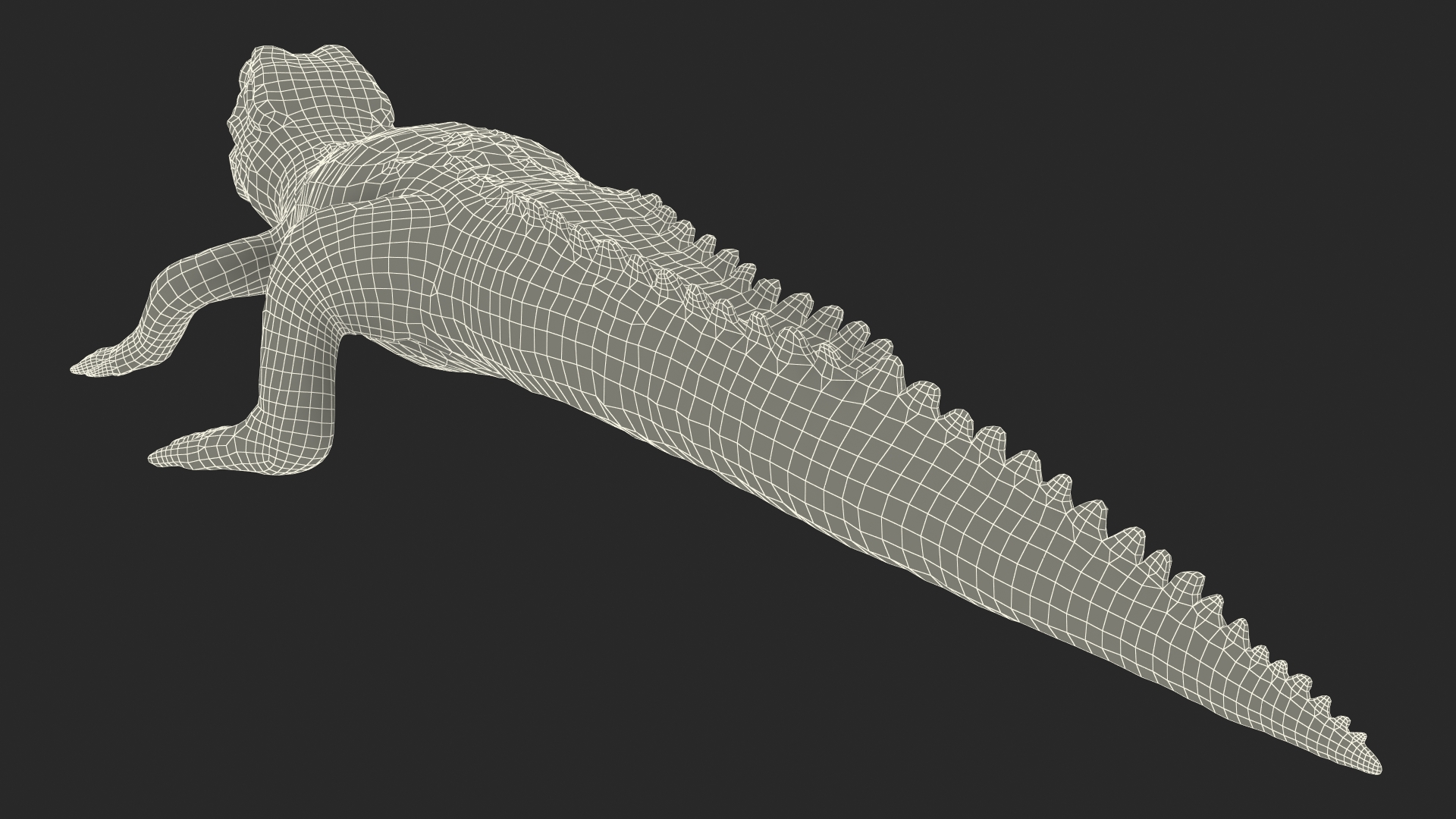 Baby Crocodile Dark Color Rigged 3D