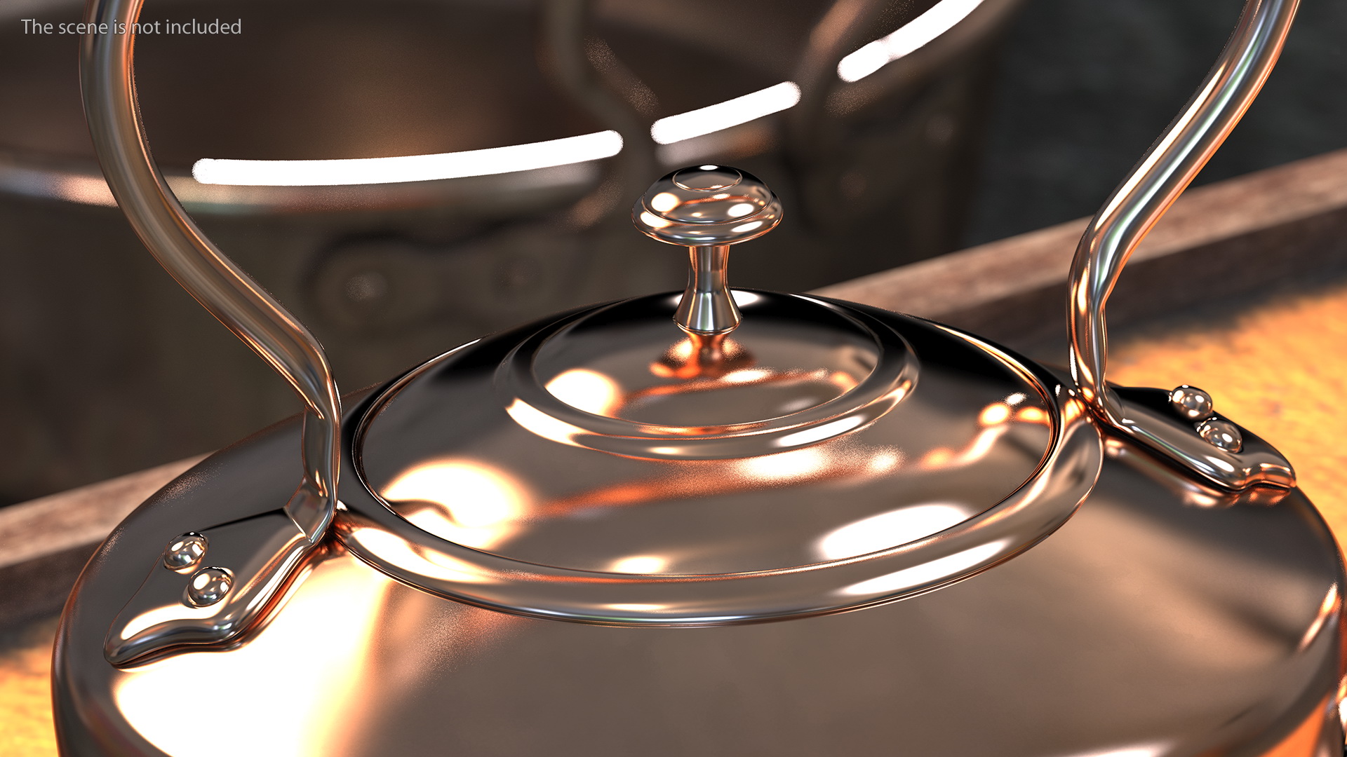 3D Vintage Oval Copper Kettle