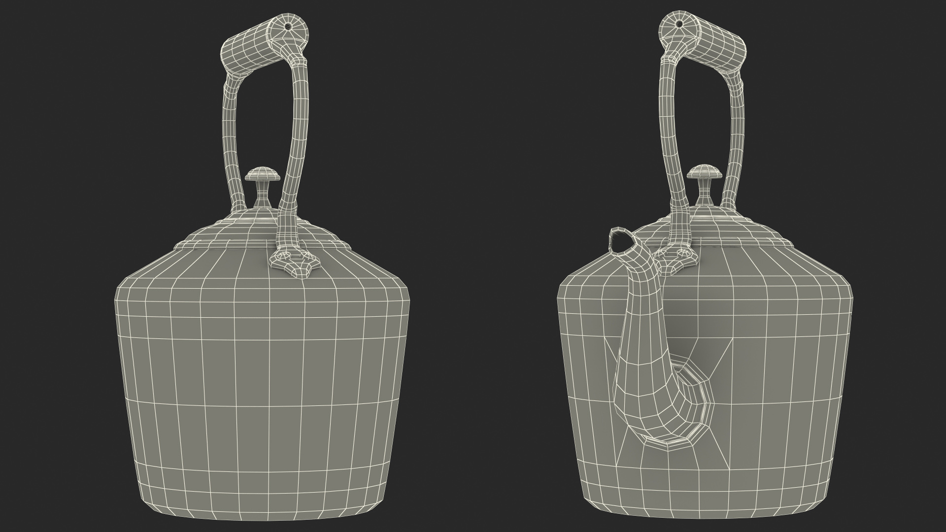 3D Vintage Oval Copper Kettle