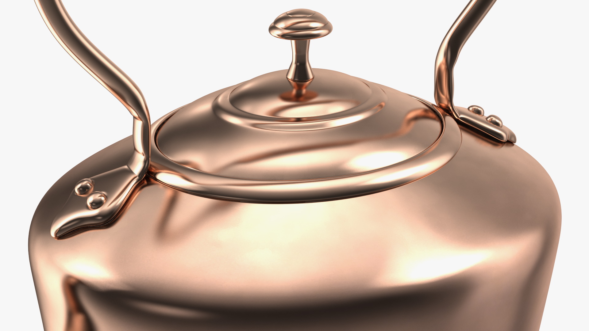 3D Vintage Oval Copper Kettle