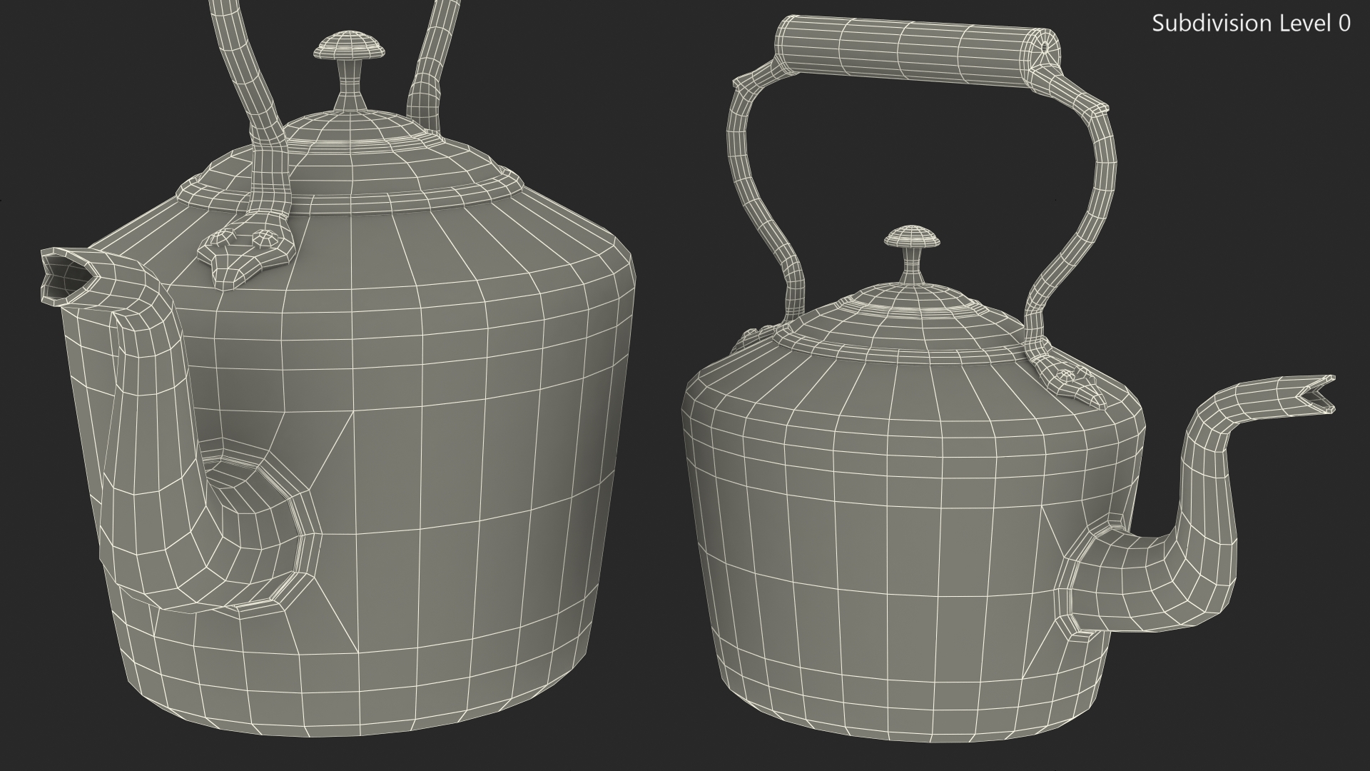 3D Vintage Oval Copper Kettle