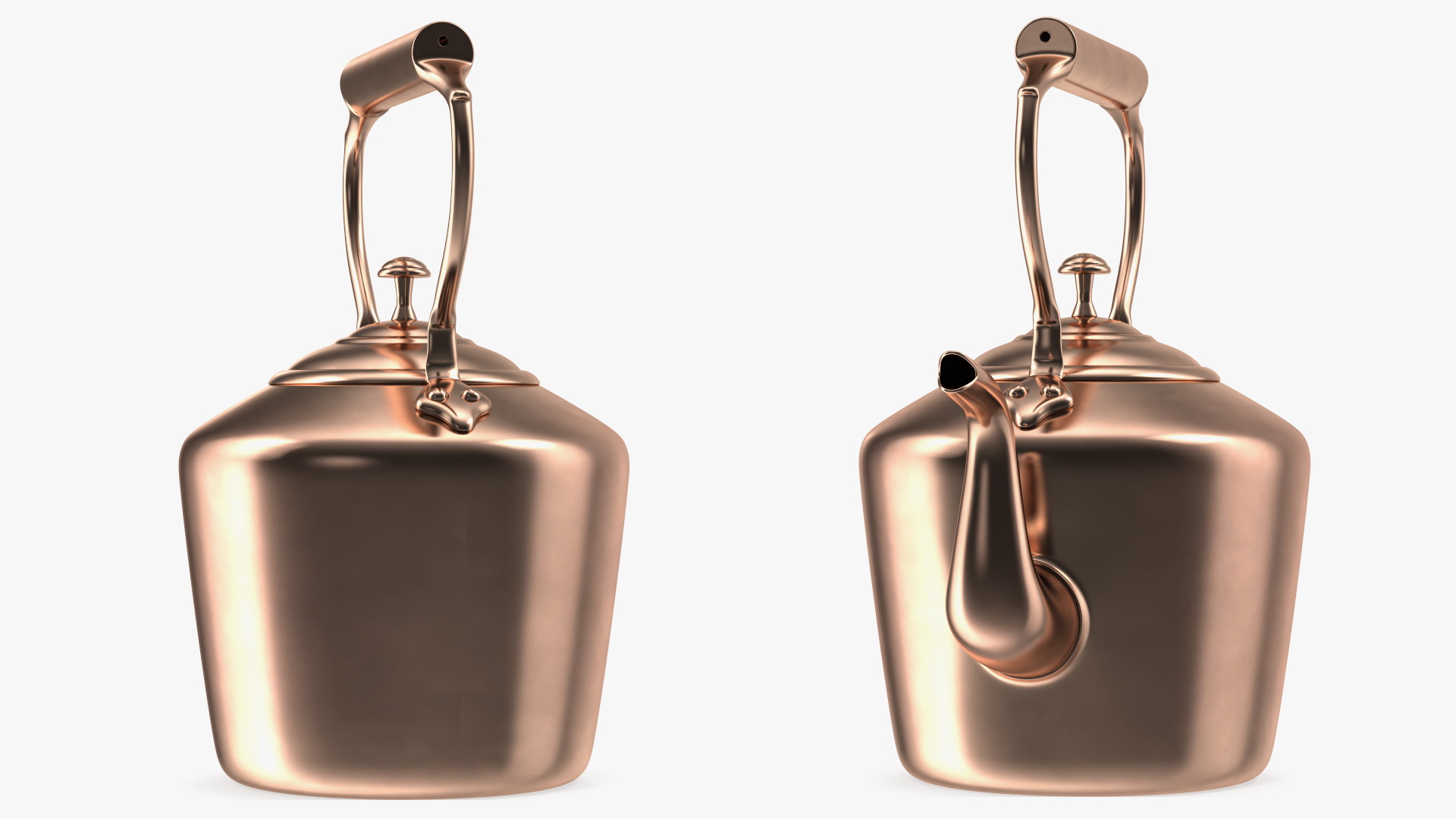 3D Vintage Oval Copper Kettle
