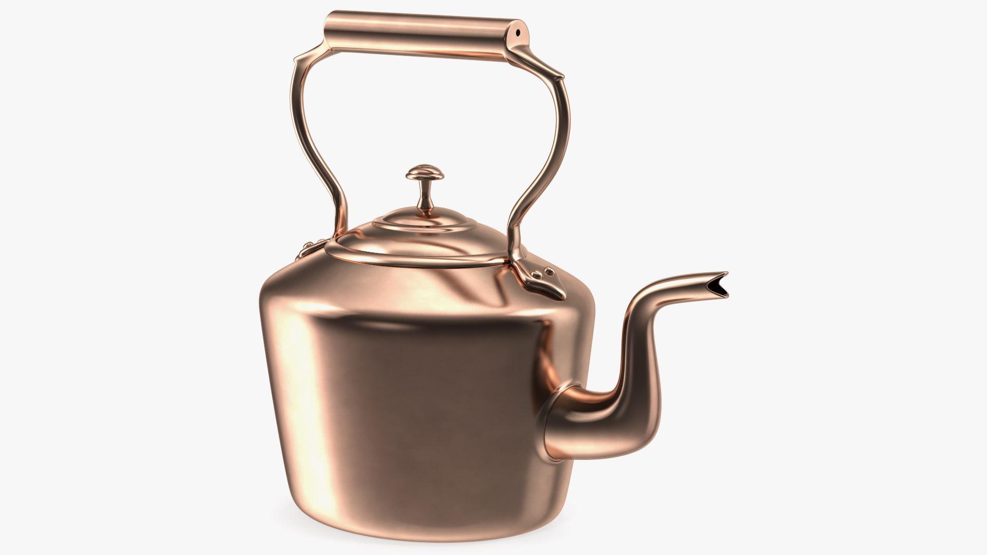 3D Vintage Oval Copper Kettle