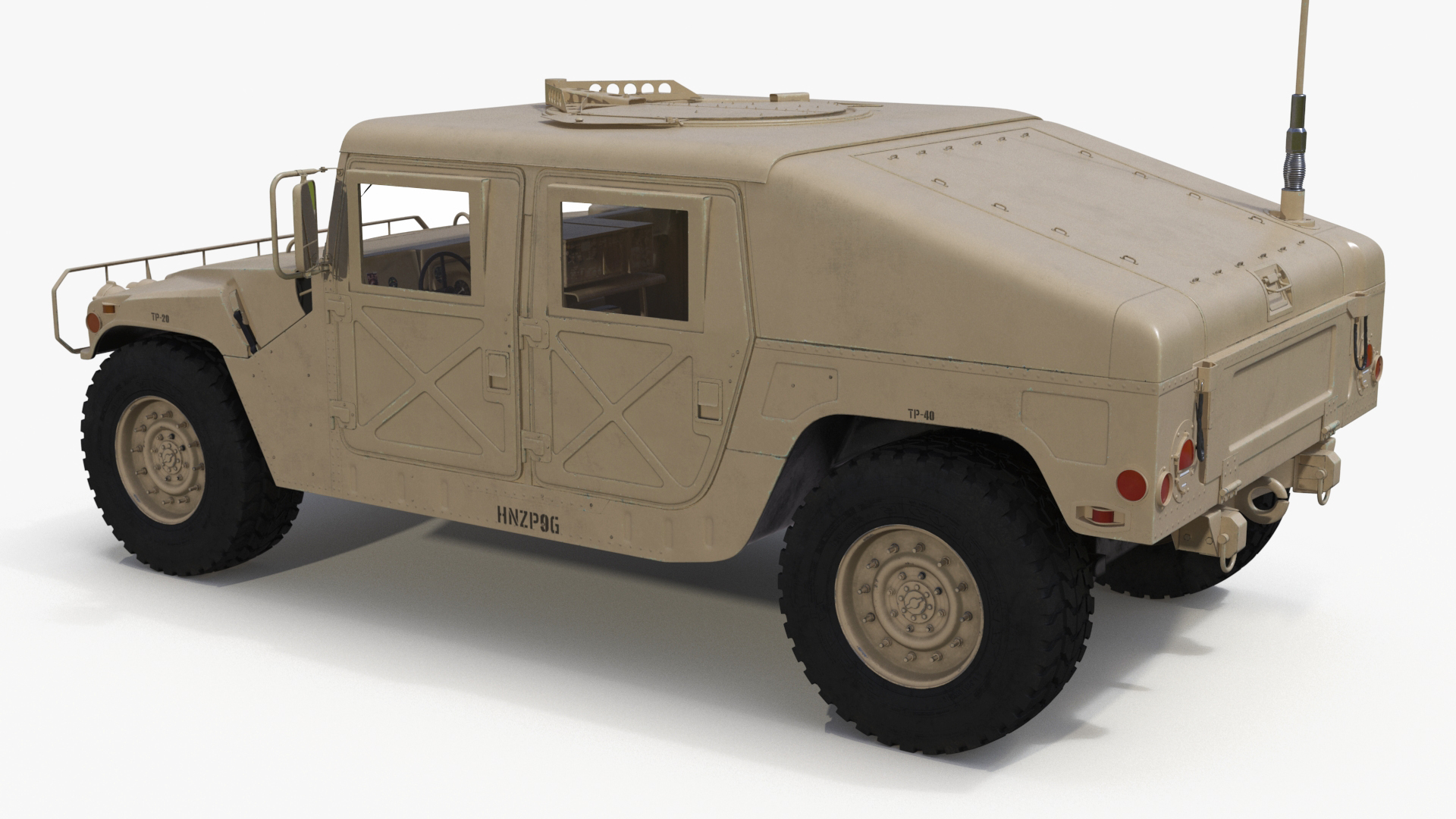 Military Armored Vehicle Humvee Simplified 3D