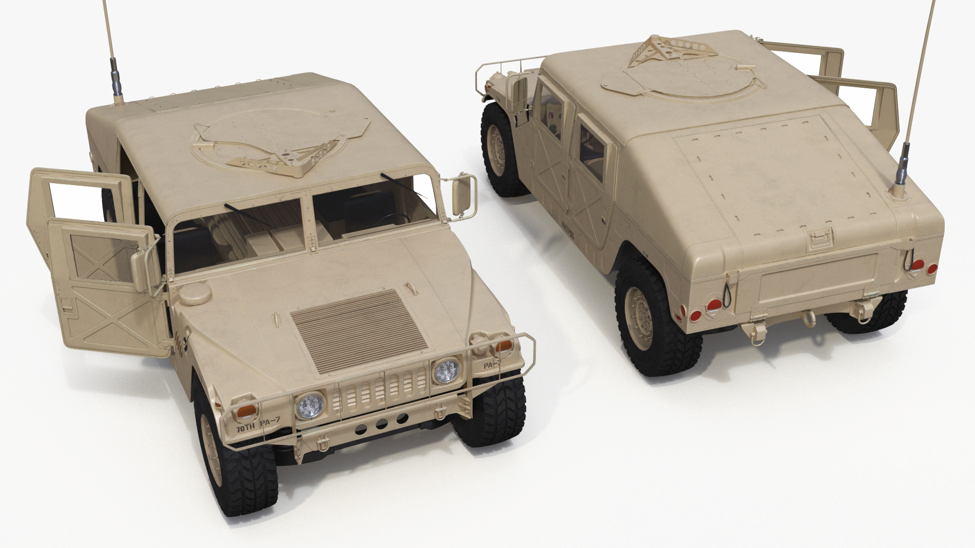 Military Armored Vehicle Humvee Simplified 3D