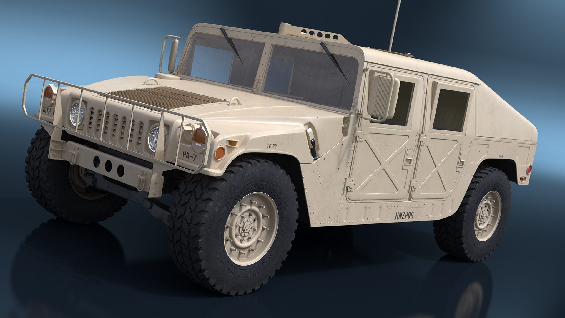 Military Armored Vehicle Humvee Simplified 3D