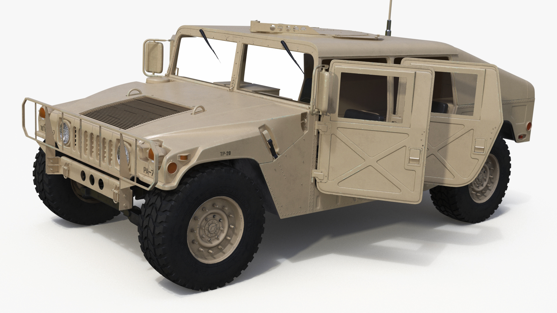 Military Armored Vehicle Humvee Simplified 3D